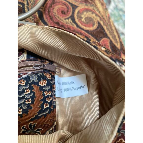 Vintage Echo Silk Paisley handbag‎ metal round handle Y2K Boho - Picture 5 of 8